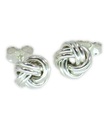 Orecchini a bottone in argento sterling Woolmark Knot .925 x 1 paio di borchie a nodi