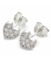 Orecchini a bottone in argento sterling a cuore .925 x 1 paio di orecchini a bottone a forma di cuore