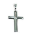 Pendentif croix en argent sterling poli .925 x 1 Croix pendentifs