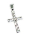 Ciondolo croce in argento sterling con centro floreale .925 x1 ciondoli croci