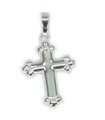 Cross sterling silver pendant with fancy tips .925 x 1 crosses pendants