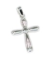 Pendentif croix en argent sterling en forme de pétale .925 x 1 Christ Crosses Holy