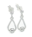 Boucles d'oreilles en forme de larme avec une perle en argent sterling .925 x 1 paire