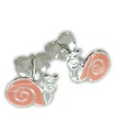 Escargot petites boucles d'oreilles en argent sterling rose .925 x 1 paire escargots