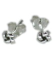 Nodo piccoli orecchini a bottone in argento sterling .925 x 1 paio Knots Studs