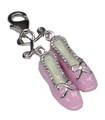 Charme chaussures roses en argent sterling émaillé avec lien clip .925 x 1 THG80058