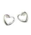 Orecchini a bottone in argento sterling a cuore .925 x 1 paio di orecchini a bottone EU264680