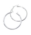 Orecchini in argento sterling a cerchio creolo a tubo liscio Apx 34 mm, 925 x 1 paio