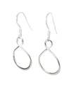 Plain twisted loop sterling silver drop earrings .925 x 1 pair drops