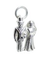 Ciondolo in argento sterling coppia di sposi .925 x1 Marito moglie matrimonio charms