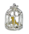 Canari dans une cage en argent sterling breloque .925 x 1 Birds Cages Charms