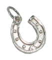 Ciondolo in argento sterling a ferro di cavallo .925 x 1 Charms ferro di cavallo fortunato