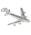 Breloque d'avion en argent sterling Jumbo Jet .925 x 1 Breloques d'avions d'avions