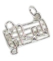 Breloque en argent sterling à l'échelle musicale .925 x 1 Breloques de musicien