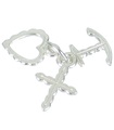 Charm in argento sterling Faith Hope Charity .925 charms Anchor Heart Cross