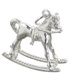 Rocking horse sterling silver charm .925 x 1 Toys Childs Nursery charms