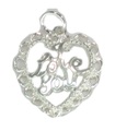 Ciondolo con ciondolo in argento sterling I Love You Heart .925 x 1 Hearts Charms