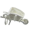 Charm in argento sterling carriola .925 x 1 Charms per giardinaggio carriola carriola