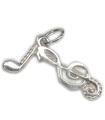 Charm Note Musicali in argento sterling .925 Charms Musicista