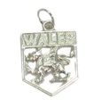 Cresta de Gales - Charm de plata esterlina de Gales .925 x 1 Charms Cymru