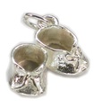 Baby Bootees charm i sterling silver .925 x 1 Babies Boots berlocker