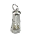 Gruvarbetare lampa sterling silver charm .925 x 1 gruva lampor berlocker