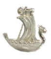 Breloque en argent sterling de navire viking .925 x 1 navires Vikings charmes