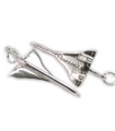 Breloque Concorde en argent sterling .925 x 1 Breloque jet supersonique Concord