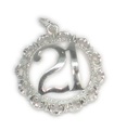 21 ° compleanno fantasia fob argento sterling grande ciondolo fascino .925 x 1