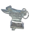 Amboss Sterling Silber Charm mit Schmiede Gretna und Hufeisen .925 x 1