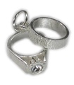 Anelli di fidanzamento e matrimonio charm in argento sterling .925 x 1 Love charms