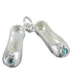 Ballet shoes sterling silver charm .925 x 1 Ballerina shoe Charms