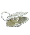 Bedel van sterlingzilver met oesterschelp .925 x 1 Bedel met schelpen van oesters