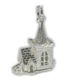 Breloque d'ouverture d'église en argent sterling .925 x 1 Breloques de Saintes églises