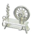 Spinning Wheel Sterling Silber Charm .925 x 1 Nähen Weben Charms