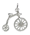 Penny Farthing charm in argento sterling con ruota anteriore mobile .925 x 1