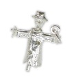 Charme épouvantail en argent sterling .925 x 1 Crow Scaring charms