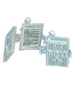 Bible opening sterling silver charm .925 x 1 Lords Prayer and 23rd Psalm