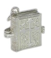 Bibel öffnen Sterling Silber Charm .925 x 1 Bibeln und heilige Bücher Charms