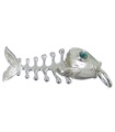 Ciondolo in argento sterling Fish Bones .925 x 1 con un corpo mobile