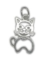 Charm de plata esterlina de gato .925 x 1 Charms de gatitos