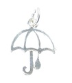 Paraply charm i sterling silver .925 x 1 Paraplyer Regn Väder berlocker