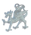 Charme en argent sterling de dragon .925 x 1 charmes de dragons gallois du Pays de Galles