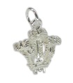 Prince of Wales Feathers sterling silver charm.