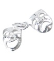 Drama Masker charm i sterling silver .925 x 1 Comedy Tragedy mask charms