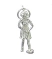 Lady golfare charm i sterling silver .925 x 1 Kvinnliga golfare charm