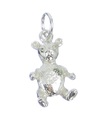 Charm de plata esterlina con osito de peluche .925 x 1 Charms de ositos de peluche de ositos de peluche