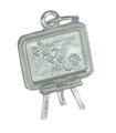 Black Board charm i sterling silver .925 x 1 Teaching Charms Blackboard