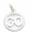 Go Verkehrsschild Sterling Silber Charm .925 x 1 Transport Signs Charms