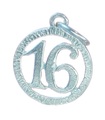 16th Birthday sterling silver charm .925 x 1 Birthdays Charms